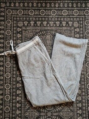 Caslon Black and White Pinstripe Linen Pant